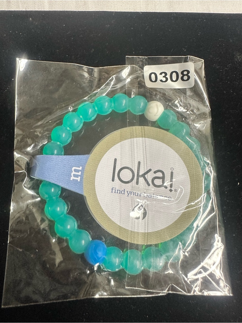Lokai Kids Turquoise Beaded Bracelet with White Balance Bead